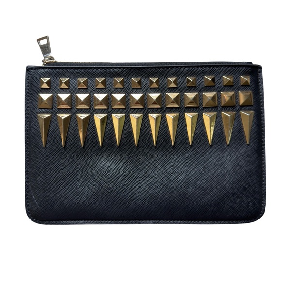 MMS Black Clutch with Gold Studs - Picture 1 of 5